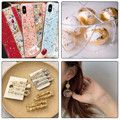 Duufin 80 Tipos de Nail Art Foil Glitter para Uñas con Pinceles para Uñas y Pieza Pinza para Decoración de Arte de Uñas