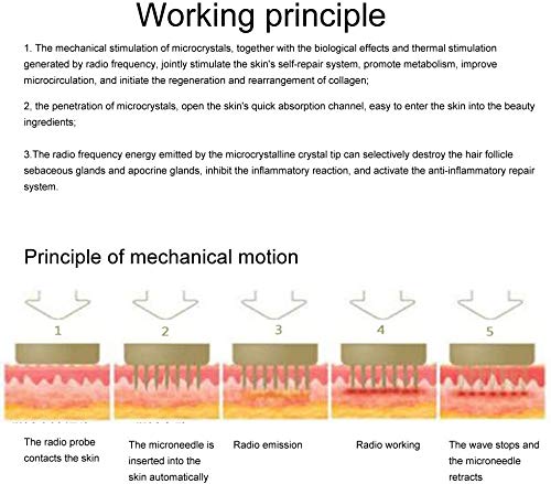 DXDUI Tire del Dispositivo de Cuidado de la Piel para Eliminar Arrugas de la Piel, el Rodillo de Micro-Aguja RF Kit - Ayuda a Mejorar la Piel, Ayuda a Eliminar Las Manchas, Negros Manchas, acné.