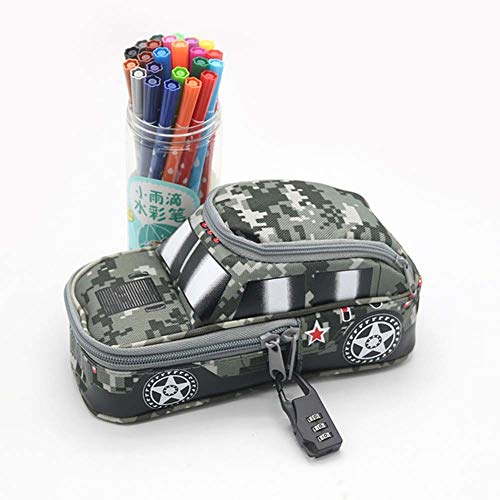 DXQDXQ Estuche Escolar de Gran Capacidad Bolsa de Lápiz Lapicero con Bloqueo de Código for Material de Papelería Maquillaje Cremallera Doble Forma del Coche for Estudiantes en Escuela (Color : 2)