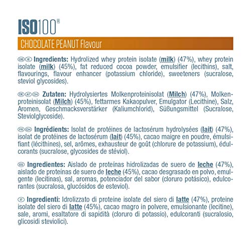 Dymatize ISO 100 Chocolate Peanut 2,2kg - Hidrolizado de Proteína de Suero Whey + Aislado en Polvo
