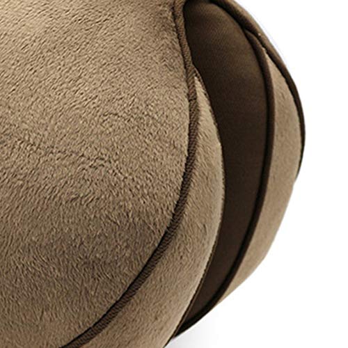 Dynamovolition La Almohada Plegable de Felpa Multifuncional Hermosa cojín del Asiento de la Cadera Puede acomodar la Almohada Multiusos - café