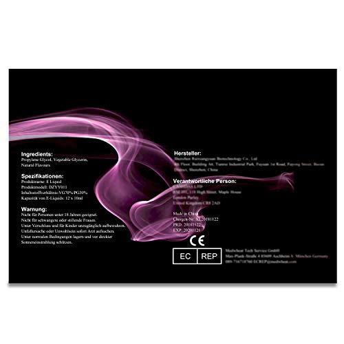 E-Líquido, 12 X 10mL E Liquido Vaper Sin Nicotina, E-Liquid VG70/PG30, Set E-Líquido Para Cigarrillos Electrónicos/E Shisha/E Hookah | Nuevos Sabores