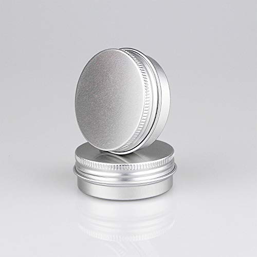 Ealicere 20 Pcs 15 ml, tarros vacíos de Aluminio Plateado, Recipiente de cosmética para muestras de bálsamos labiales o cosméticos, Cierre de Rosca