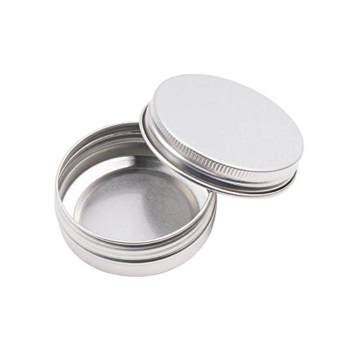 Ealicere 20 Pcs 15 ml, tarros vacíos de Aluminio Plateado, Recipiente de cosmética para muestras de bálsamos labiales o cosméticos, Cierre de Rosca