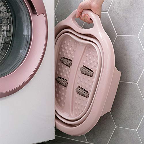 EASYBUY - Juego de herramientas para lavabo, cubo de masaje espumante, plástico de goma portátil para pies para accesorios del hogar (púrpura)