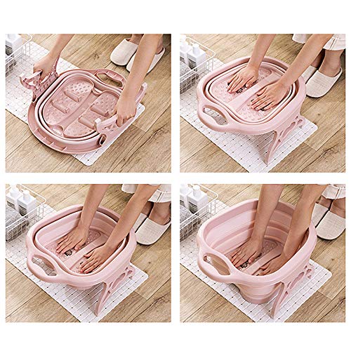 EASYBUY - Juego de herramientas para lavabo, cubo de masaje espumante, plástico de goma portátil para pies para accesorios del hogar (púrpura)