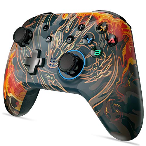 EasySMX Mando de Switch Batería Incorporada, Mando Bluetooth de Pro Nintendo Switch, Gamepad for Switch con Función 5 Modos de Vibración y Luz Ajustable/Gyro Axis/Turbo para Pro Nintendo Switch/Lite