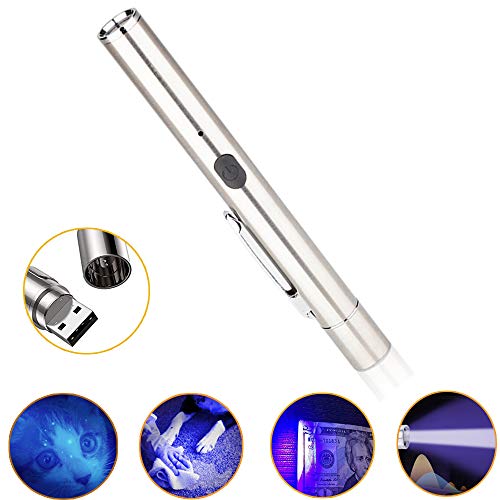 EasyULT Linterna UV 365nm, Lámpara de Mano Ultravioleta, Detector Ultravioleta para Detectar Orina de Mascotas en Alfombra