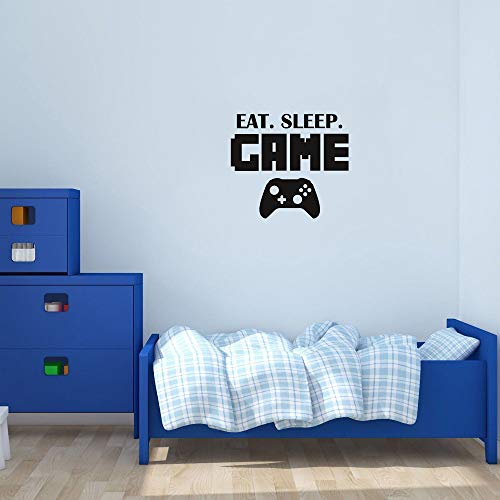 Eat Sleep Game Etiqueta De La Pared, Adhesivos de Pared de Videojuegos, Juegos Extraíble Pegatinas de Pared para Salas de Estar Dormitorio Sala de Juegos Paredes Decoración de Fondo