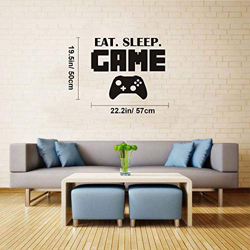 Eat Sleep Game Etiqueta De La Pared, Adhesivos de Pared de Videojuegos, Juegos Extraíble Pegatinas de Pared para Salas de Estar Dormitorio Sala de Juegos Paredes Decoración de Fondo