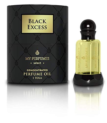 Eau de Parfum Black Excess, Perfume de Hombre, Perfume de Mujer, Perfume árabe, 100% Aceite, Sin Alcohol, Almizcle Halal, Attar Oriental, Botella Roll-on 12ML Notas: Tamarindo, Rosa, Vainilla