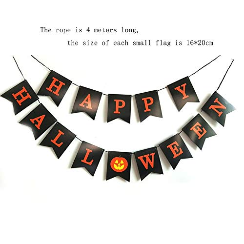 EBANKU 4pcs Decoraciones Colgantes de Banner de Puerta de Halloween Truco O Trato Cartel de Porche Cortina Puerta Principal Inicio Decoración de Fiesta Al Aire Libre Suministros