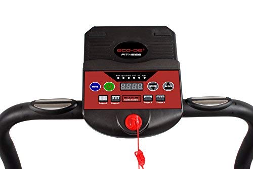 ECO-DE Cinta de Andar y Correr 1000watts con pulsómetro, Panel de Control, Sistema de Parada Auto, Calorias