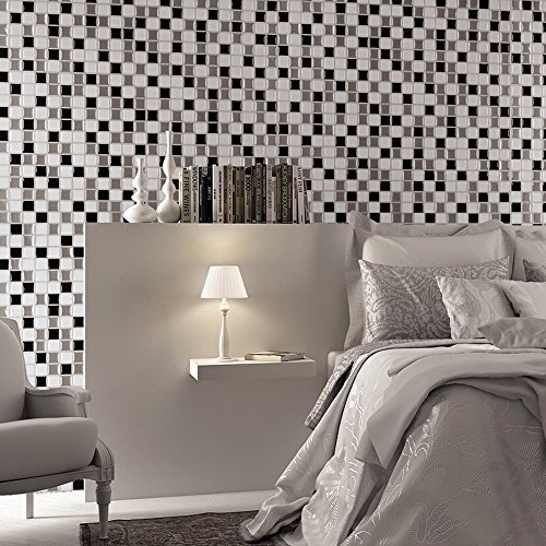 Ecoart Decorativos Adhesivos Para Azulejos Pegatina de pared, Azulejos de gel, diseño de mosaico, efecto 3d, autoadhesivo, Para cuarto de baño y cocina, 25.4cm*25.4cm, 6 piezas por paquete