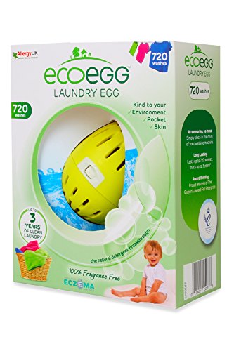 Ecoegg - Detergente ecolgico en perlas para lavar la ropa (hasta 720 lavados, sin aroma), diseo de huevo