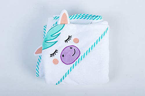Ecomky Toalla Bebé con Capucha Capa Baño Infantil Poncho 100% Algodón Diseñado en España Regalo Recién Nacido Niñas Niños de 1,2,3,4 y 5 años Unisex Grande 90X90 cm Suave Absorbente 0-5 Años