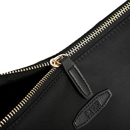 ECOSUSI Bolsos Totes Mujer Bolso de Compras de Nylon Bolso de Hombro Bolso de Trabajo Bandolera para el Trabajo Escolar Viajes de Compras Negro