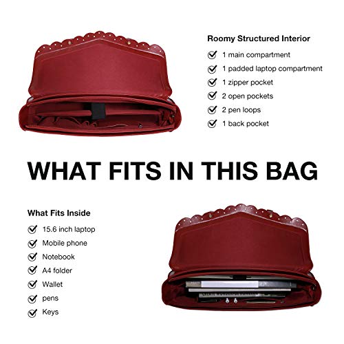 ECOSUSI Maletín Mujer Bolso Mensajero Portadocumentos Mujer Bolso Tous Tote Mujer de Mano Bolsa de Portátil para Computadora Portátil de 15.6 Pulgadas, Shopper Negocios,Trabajo y Viaje