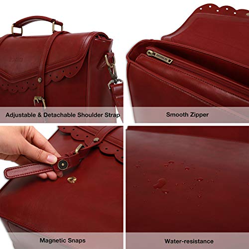 ECOSUSI Maletín Mujer Bolso Mensajero Portadocumentos Mujer Bolso Tous Tote Mujer de Mano Bolsa de Portátil para Computadora Portátil de 15.6 Pulgadas, Shopper Negocios,Trabajo y Viaje
