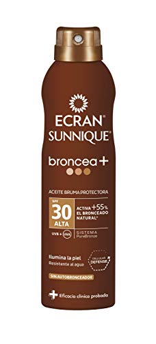 Ecran Sunnique Broncea+, Aceite Bruma Solar con SPF30 - 250 ml