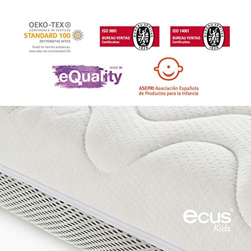 Ecus Kids, El colchón de cuna antiasfixia Oxsi con doble cara una para verano y otra para invierno - Colchón cuna 140x70