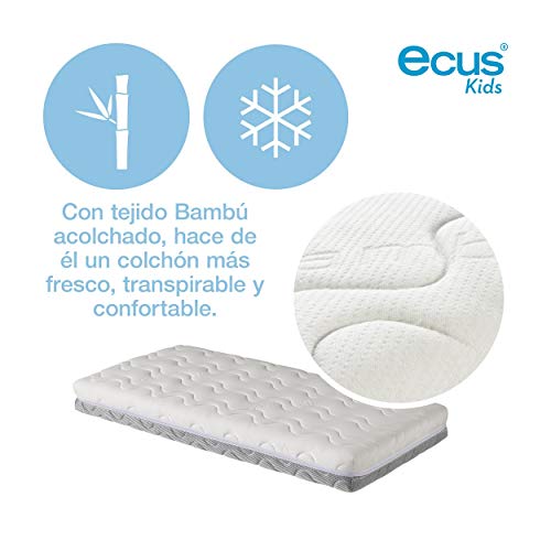 Ecus Kids, El colchón de cuna antiasfixia Oxsi con doble cara una para verano y otra para invierno - Colchón cuna 140x70