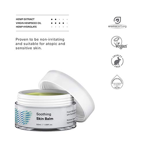 Eczema crema de cannabis – 40-60 mg CBD – Pomada de aceite de cannabidiol organico para piel irritada – 50 ml – Trata la psoriasis