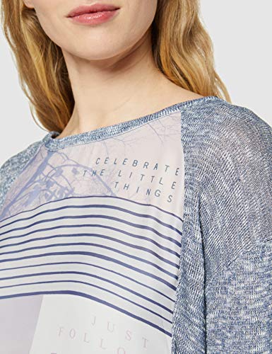 edc by ESPRIT 126CC1K073, Camisa Manga Larga Mujer, Multicolor (Grey Blue 5), 36 ( Small)