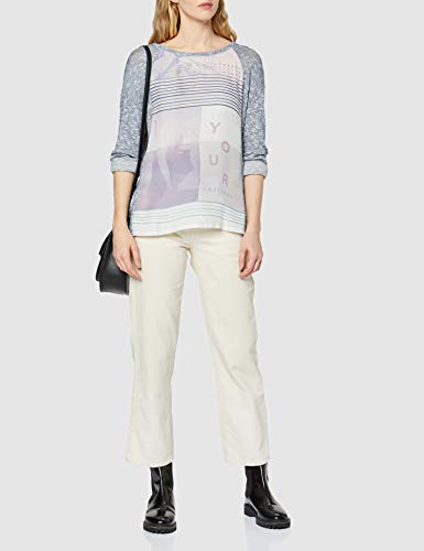 edc by ESPRIT 126CC1K073, Camisa Manga Larga Mujer, Multicolor (Grey Blue 5), 36 ( Small)