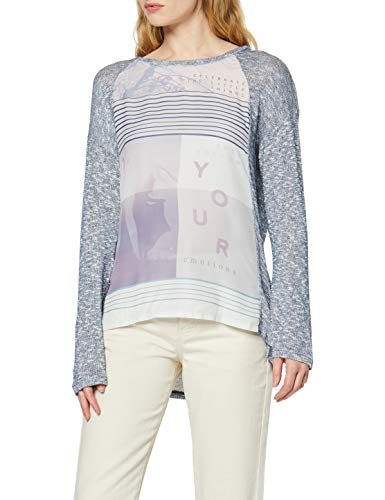 edc by ESPRIT 126CC1K073, Camisa Manga Larga Mujer, Multicolor (Grey Blue 5), 36 ( Small)