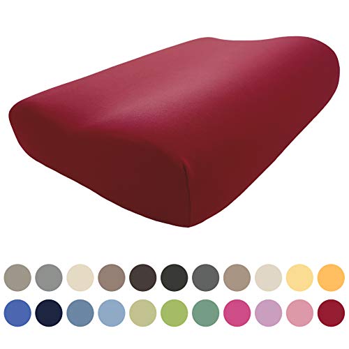 Edda Lux - Funda para almohada Tempur Original Queen S/M/L/XL (61 x 31 cm), 100% algodón, muchos colores, rojo carmín, 61 x 31 cm