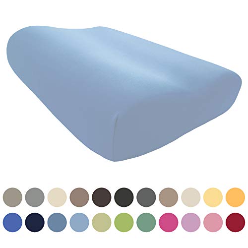Edda Lux - Funda para almohada Tempur Original S/M/L/XL | 50 x 31 cm | en 20 colores | Funda de almohada para almohada cervical | Algodón | Color: Azul claro