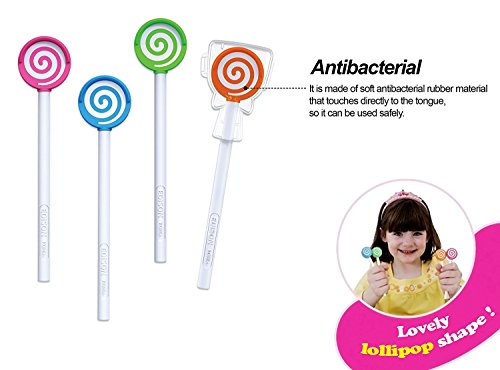 Edison Lollipop - Rascador limpiador de lengua para niños (juego de 4 colores)