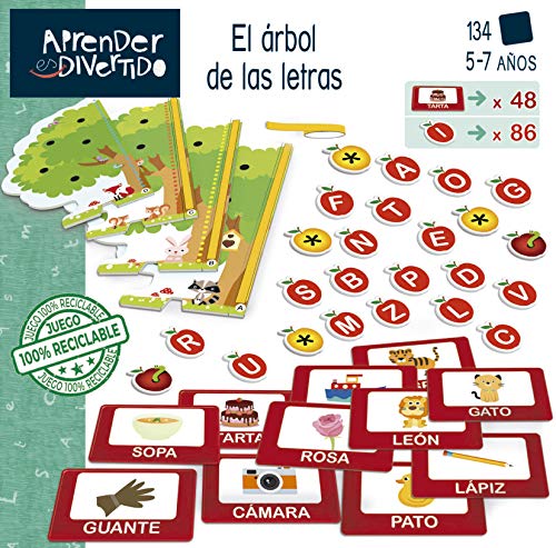 Educa- Aprender es Divertido: El Árbol de Las Letras, Aprende a Leer y Escribir Juego Educativo para niños, a Partir de 5 años (18703)