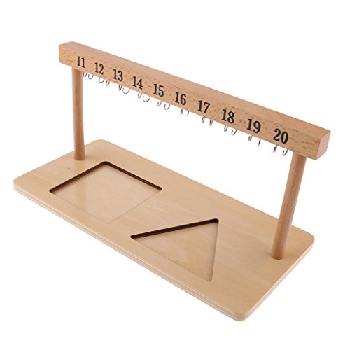 Educación Temprana para Niños Aprender Material Montessori Barras De Cuentas Número Matemático Contar 1-20 Marco Colgante