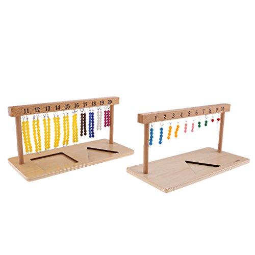 Educación Temprana para Niños Aprender Material Montessori Barras De Cuentas Número Matemático Contar 1-20 Marco Colgante