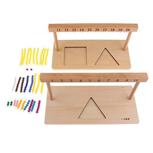 Educación Temprana para Niños Aprender Material Montessori Barras De Cuentas Número Matemático Contar 1-20 Marco Colgante