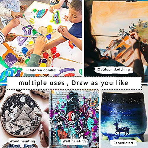 EiDevo Pintura Acrílica, Painting Pinturas Acrílicas Aplicable Para niños y adultos,Inocuidad Pinturas Acrílicas,Para Aficionados Al Arte Pintura Acrílica Profesional (24 Colores Set)