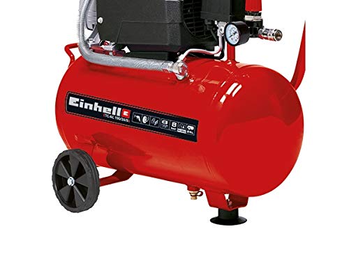 Einhell 4007325 TC-AC 190/24/8 - Compresor de aire, depósito de 24 l, 2850 rpm, 8 bar, 1500 W, 220-240 V, 50 Hz, Rojo/Negro, 578 x 258 x 572 mm