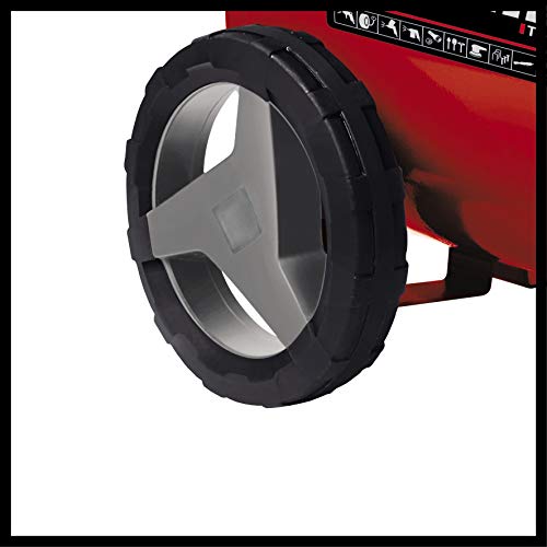 Einhell TE-AC 270/24/10 - Compresor de Aire (1.8 kW, 24 L, capacidad de admisión 270 l / min, 10 bar, lubricado con aceite, ruedas grandes) (ref. 4010450)