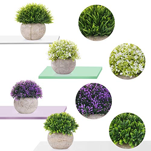 EKKONG Plantas Artificiales Suculentas Plásticas Flor pequeñas en Maceta para decoración del hogar o la Oficina Decorativa en Maceta Oficina en Casa Paquete de 4 (4 pcs)