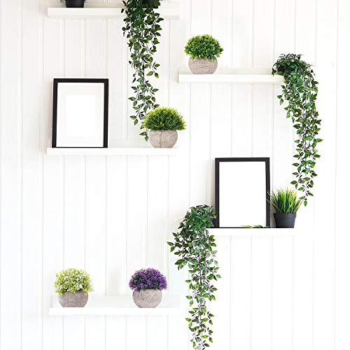 EKKONG Plantas Artificiales Suculentas Plásticas Flor pequeñas en Maceta para decoración del hogar o la Oficina Decorativa en Maceta Oficina en Casa Paquete de 4 (4 pcs)