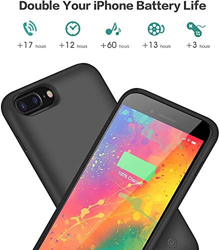 Ekrist Funda Batería para iPhone 8 Plus / 7 Plus / 6 Plus / 6s Plus, 8500mAh Funda Cargador Portatil Ultra Capacidad Carcasa Batería Recargable Batería Externa para iPhone 8 Plus 7 Plus 6 Plus 6s Plus
