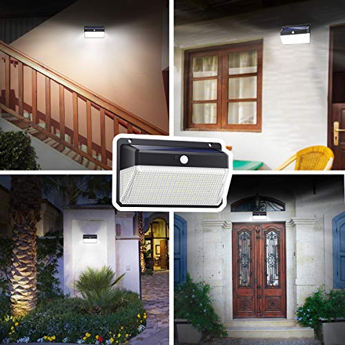 Ekrist Luz Solar Exterior 328 LED Luces Solares【3000lm-más Brillante & Amplio Iluminación】Foco Solar Exterior con Sensor de Movimiento 2500mAh 3 Modos