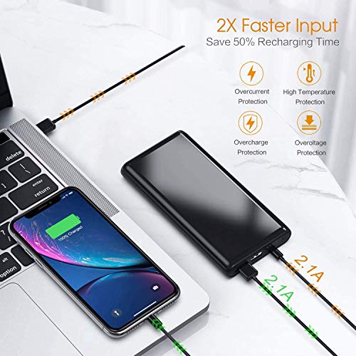 Ekrist Power Bank 25800mAh Batería Externa para Movil【Bidireccional Carga Rápida Cargador Portatil con Control Inteligente-IC】2 USB Salidas Batería Portatil para iPhone Samsung Android Móviles Tableta