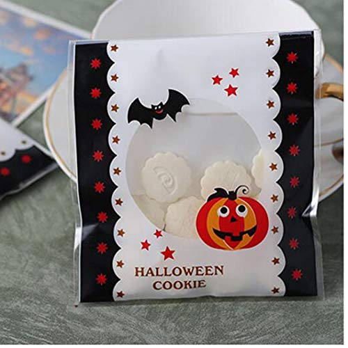 El Bicarbonato De Halloween Caramelo Bolsas De Embalaje Patrón De La Bolsa Auto-adhesivo De La Bolsa De Moda Decoloración Calabaza Bolsa De Cookies Truco O Invitación Bolsa De Obsequios Para Los Niños