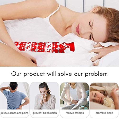 El bolsillo de franela de la bolsa de agua caliente súper larga del calentador de manos 2L puede tratar el dolor muscular, el dolor y la rigidez del cuello-Patrón 4