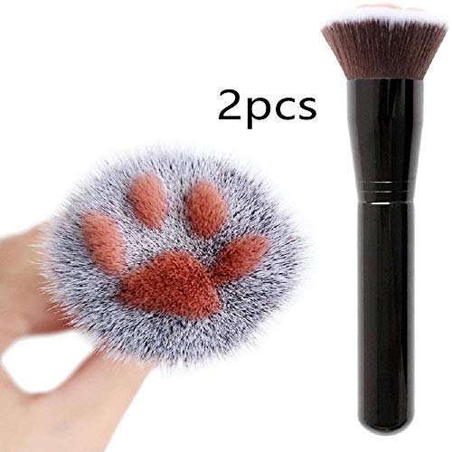 El Cepillo Lindo del Maquillaje de la Pata del Gato, fundación se ruboriza el Cepillo del Polvo del Contorno del Corrector Black