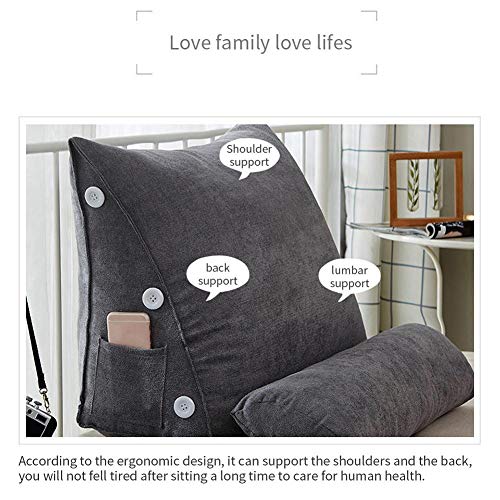 El cojín de lectura es extraíble, lavable y ajustable en altura. Se utiliza para ver televisión y leer. También ayuda a relajar la cintura. Se seleccionan 3 colores de tela de terciopelo coreano. gris