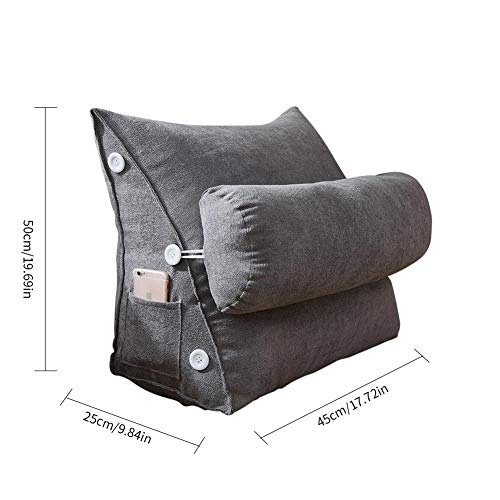 El cojín de lectura es extraíble, lavable y ajustable en altura. Se utiliza para ver televisión y leer. También ayuda a relajar la cintura. Se seleccionan 3 colores de tela de terciopelo coreano. gris